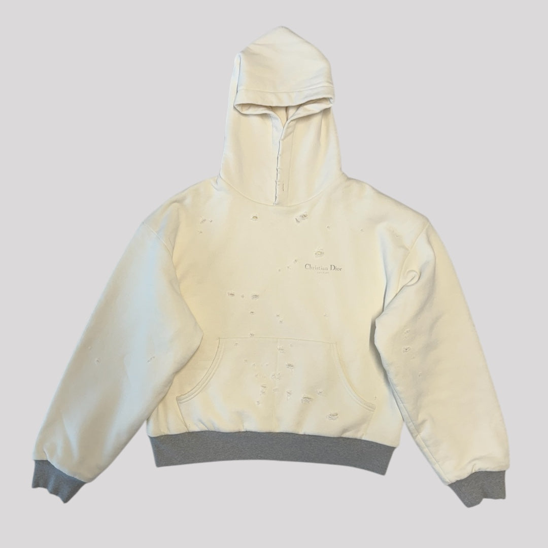 Dior Christian Dior Couture Distressed Hooded Lined Boxy Hoodie Sample