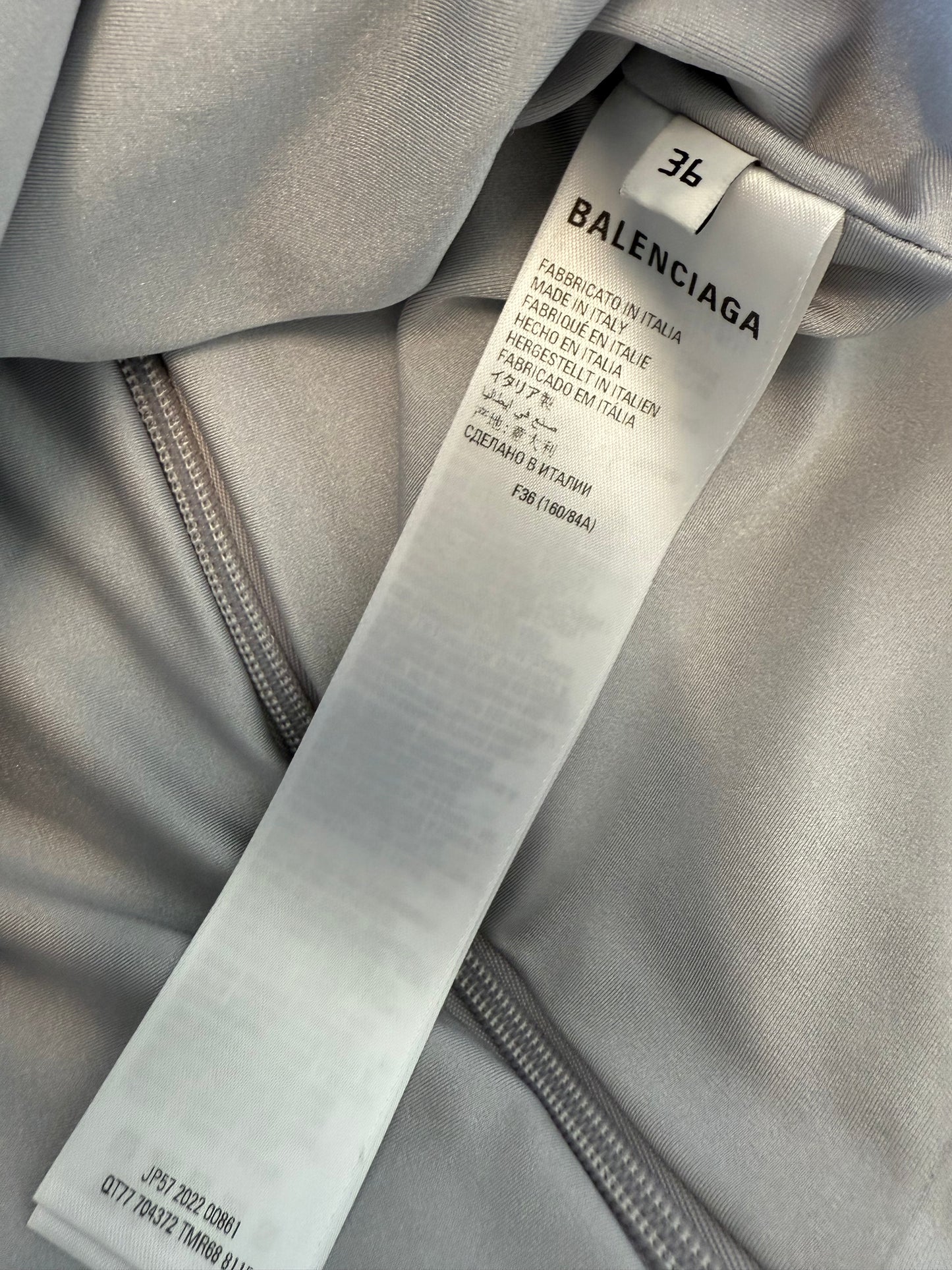 Balenciaga Allover Logo Embroidered Evening Shirr