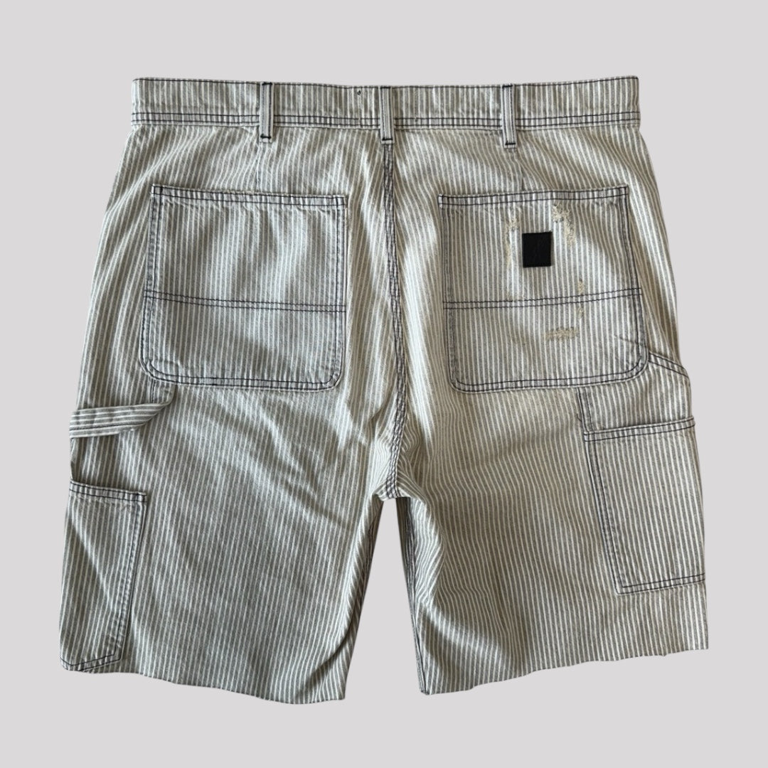 Enfants Riches Deprimes Geisha Patch Mud-Dyed Destroyed Stripe Shorts