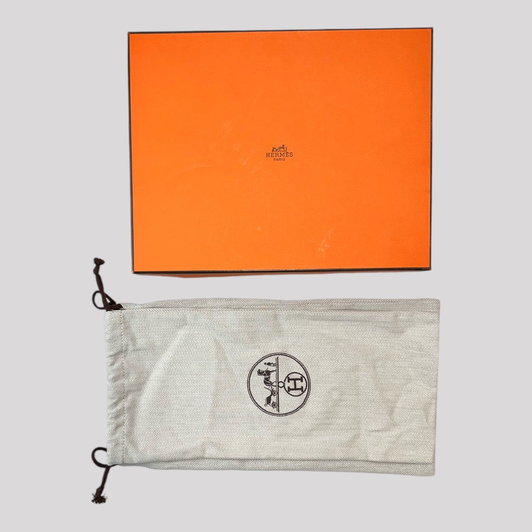 Hermes Oran Orange Sunset Epsom Sandals