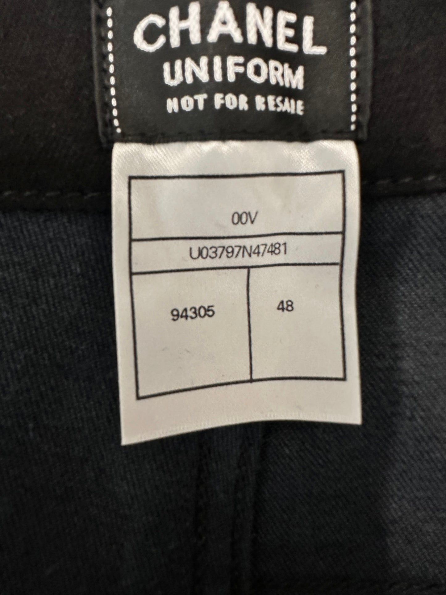Chanel Employee Tiger CC Logo Button Straight Leg Jeans