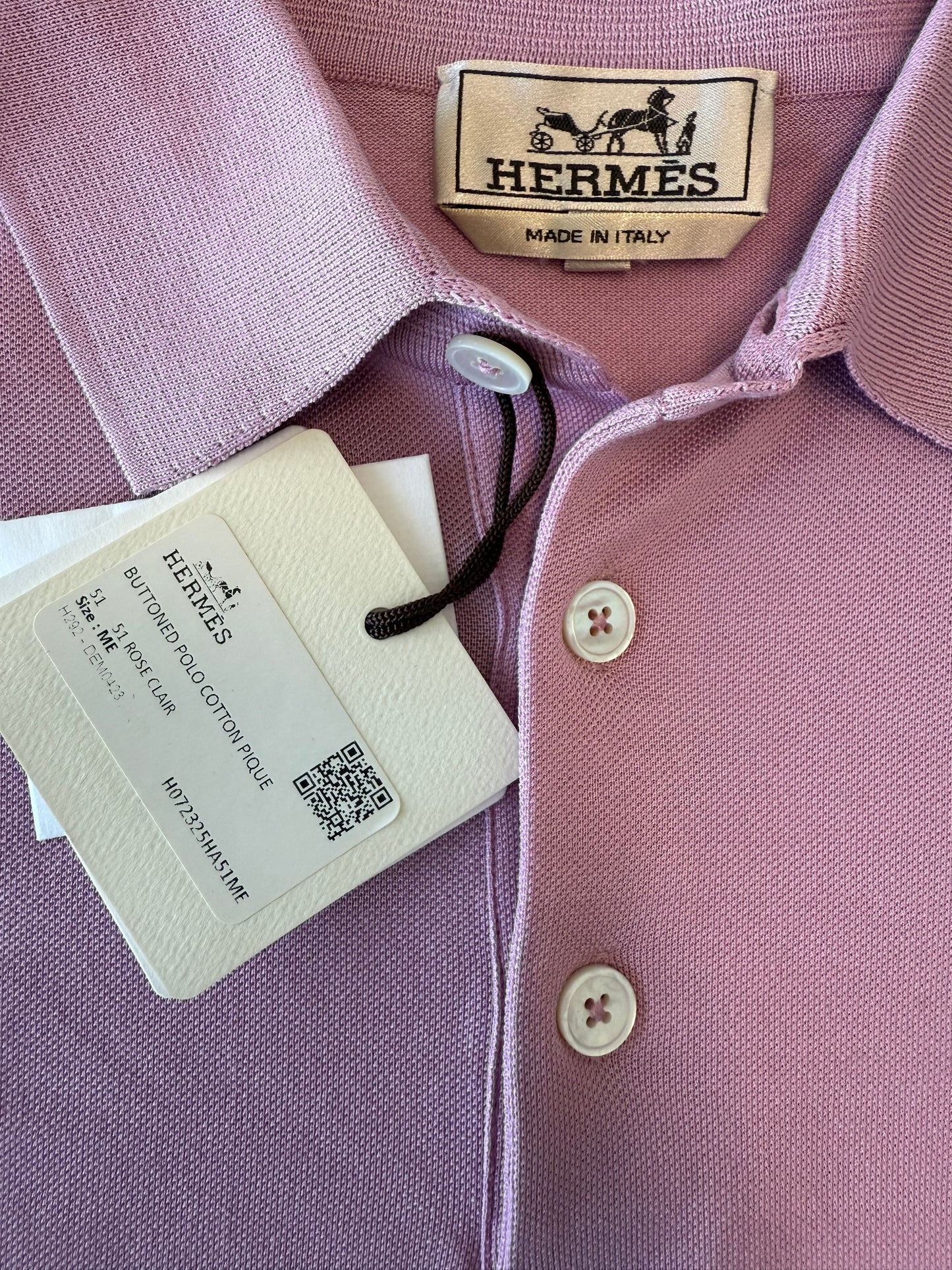 Hermès H Embroidered Buttoned Polo Shirt