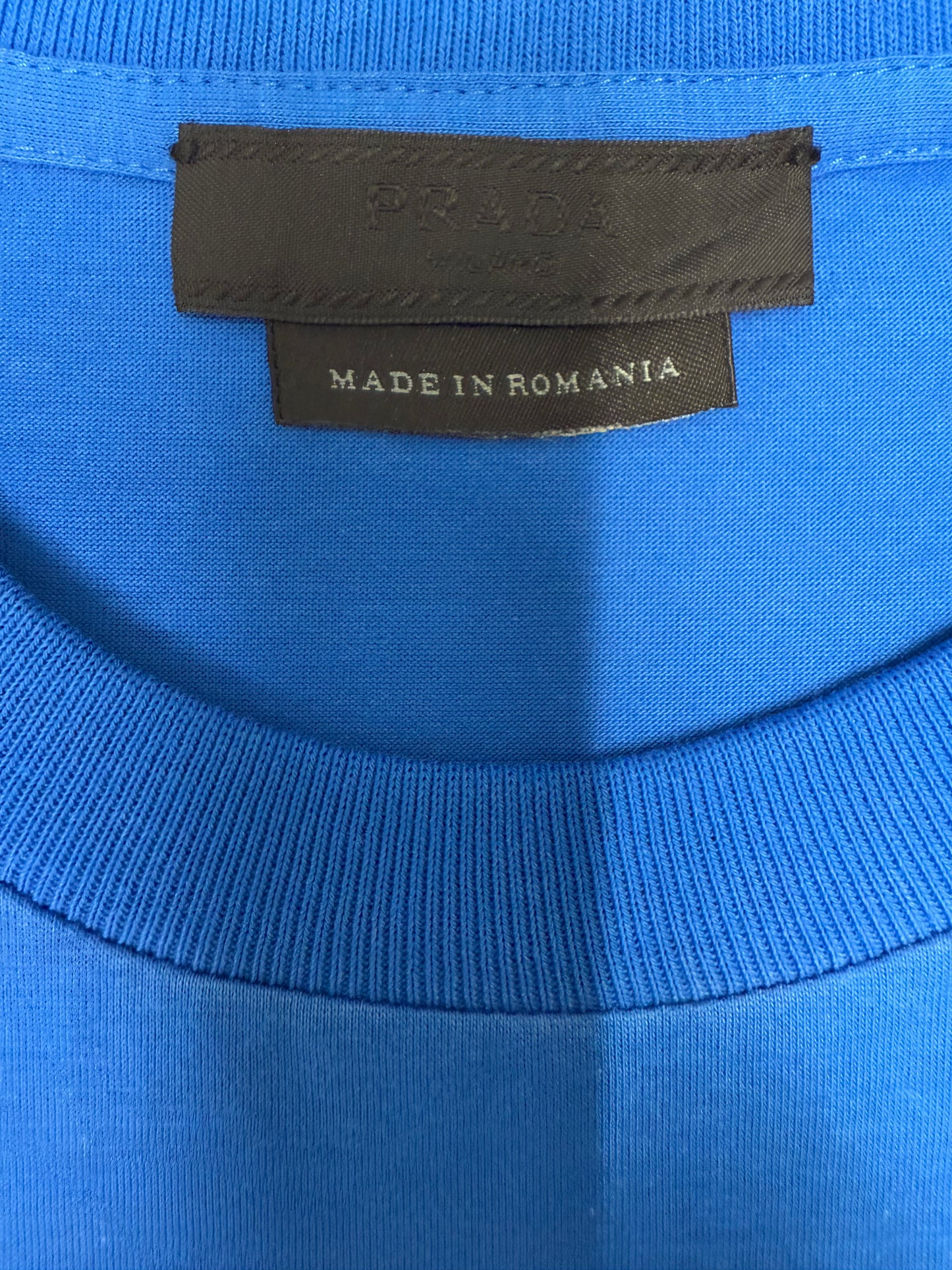 Prada Logo Patch Cotton T-Shirt