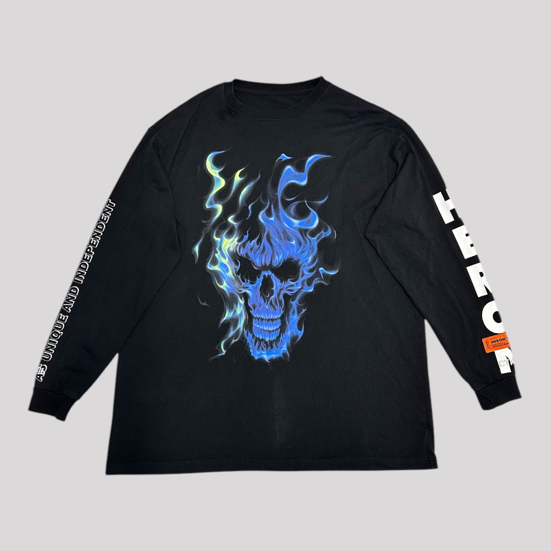 Heron Preston Flame Skeleton Long Sleeve Shirt