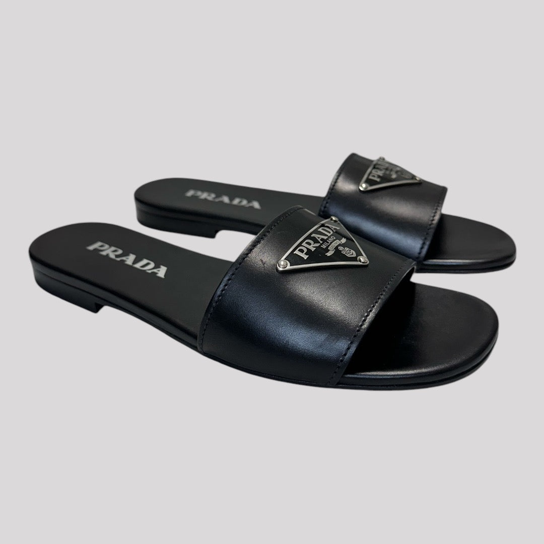 Prada Logo Plaque Slides