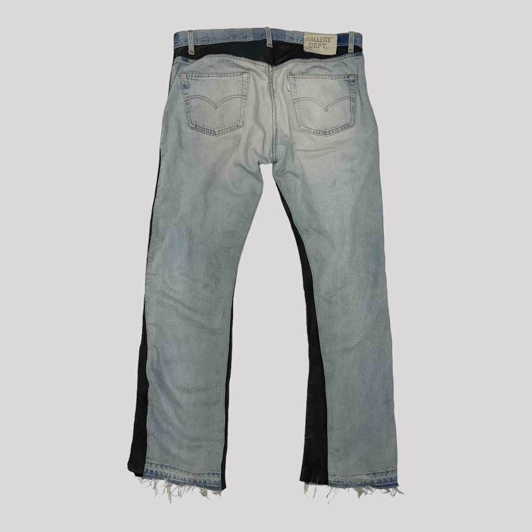Gallery Dept G Patch La Flare Leather and Denim Pants