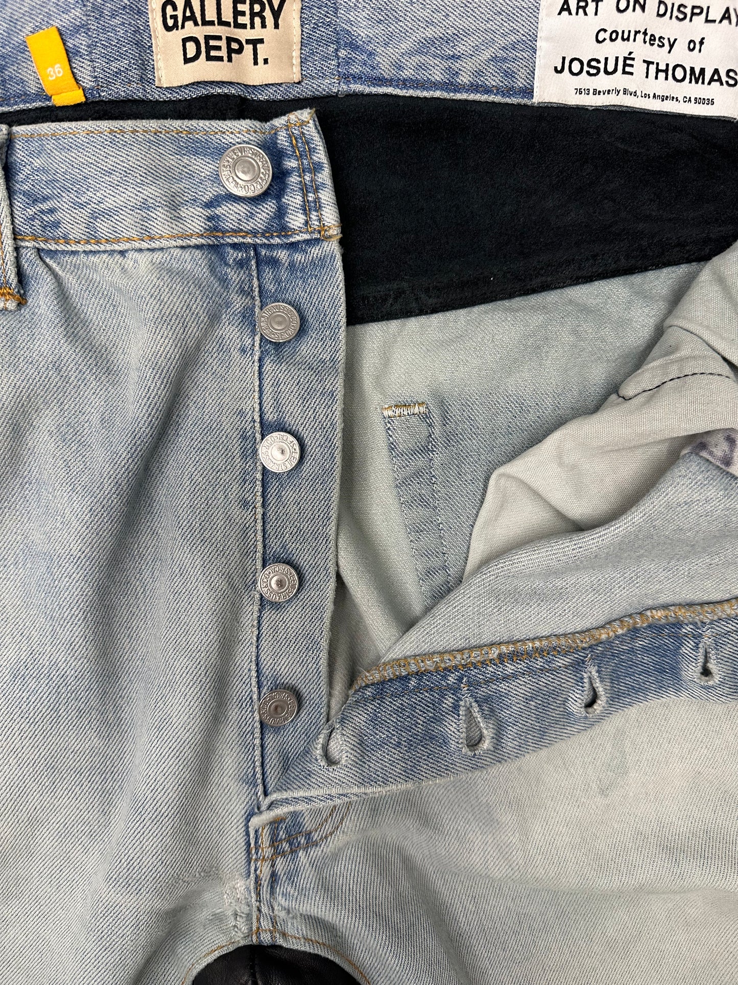 Gallery Dept G Patch La Flare Leather and Denim Pants