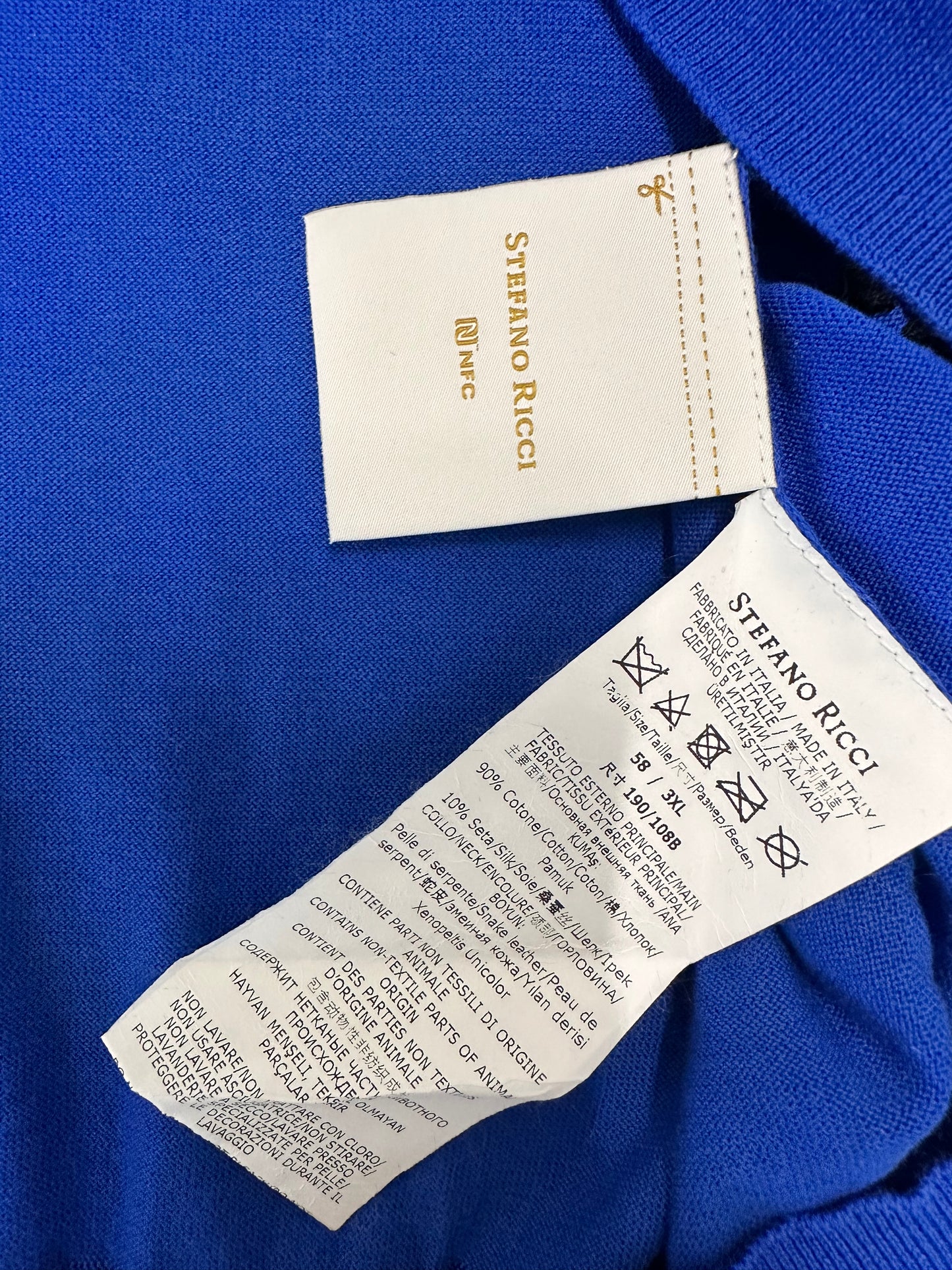 Stefano Ricci Leather Trim Embroidery Logo Zip Polo