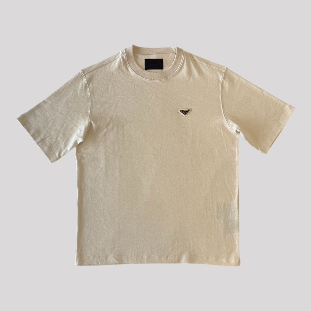 Prada Triangle Logo Crewneck T-Shirt