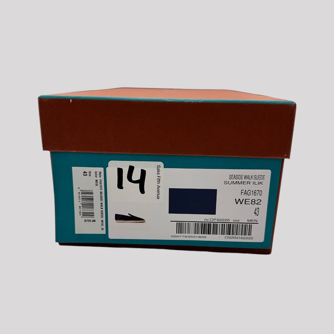 Loro Piana Navy Blue Suede Seaside Walk Espadrille