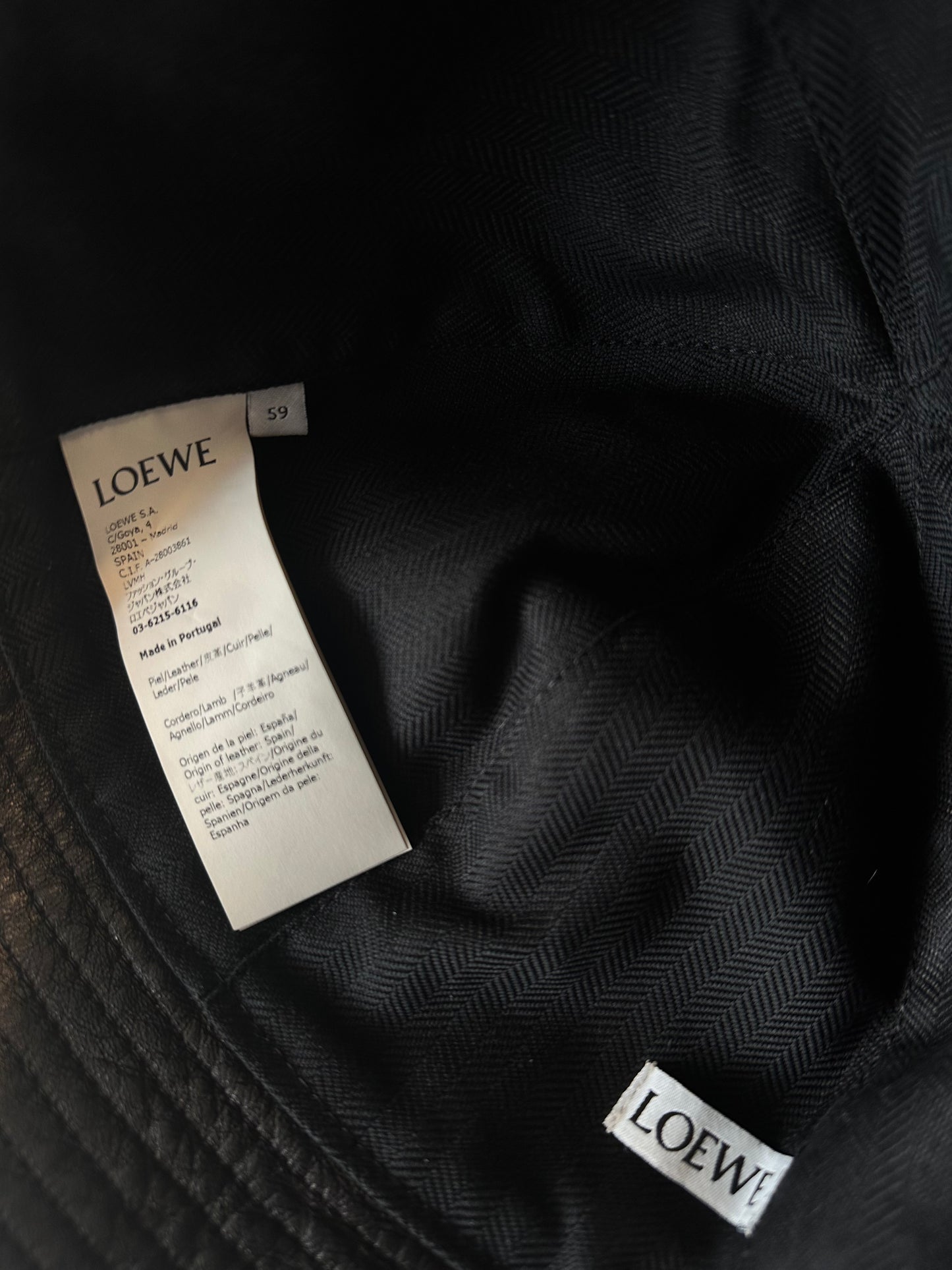 Loewe Leather Logo Bucket Hat