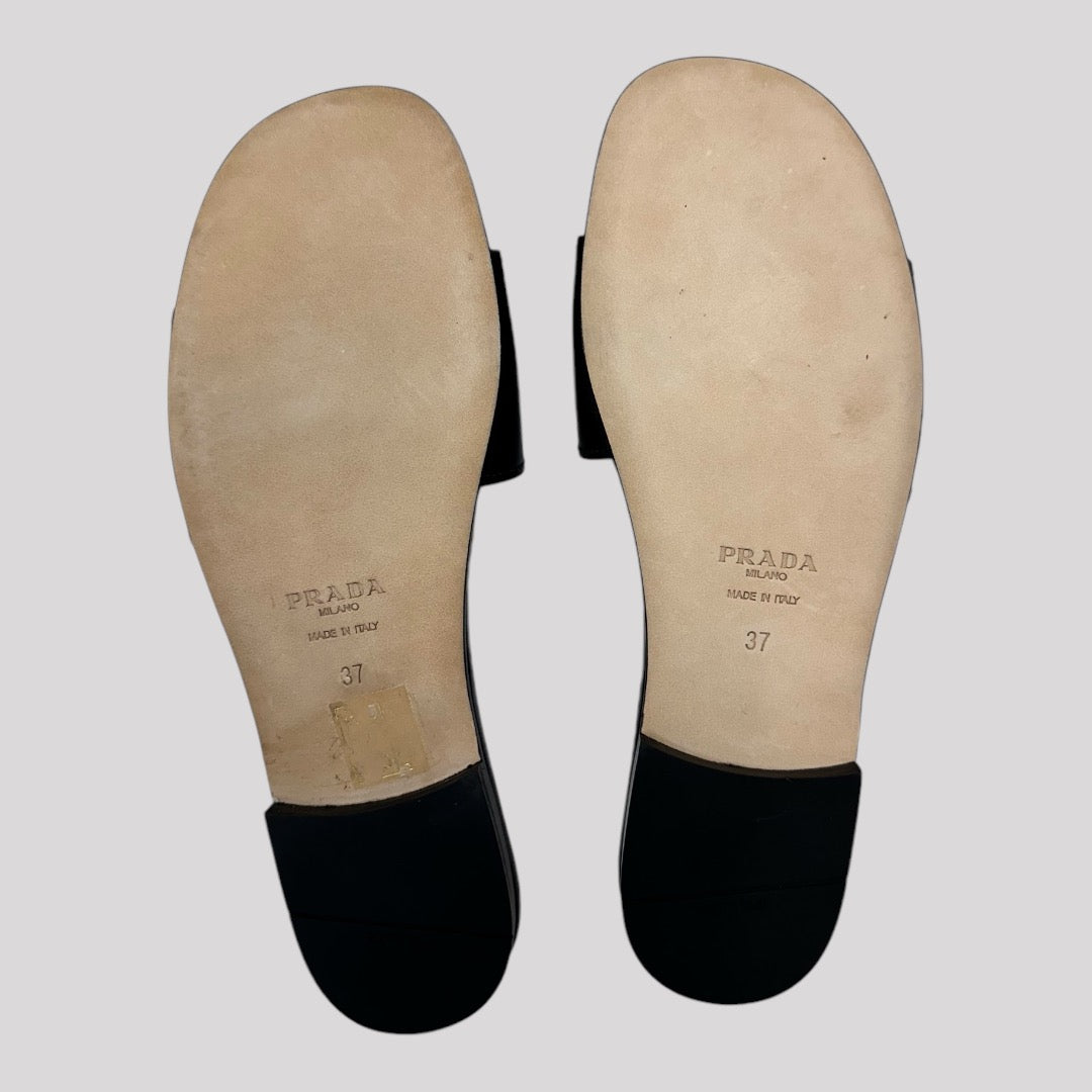 Prada Logo Plaque Slides