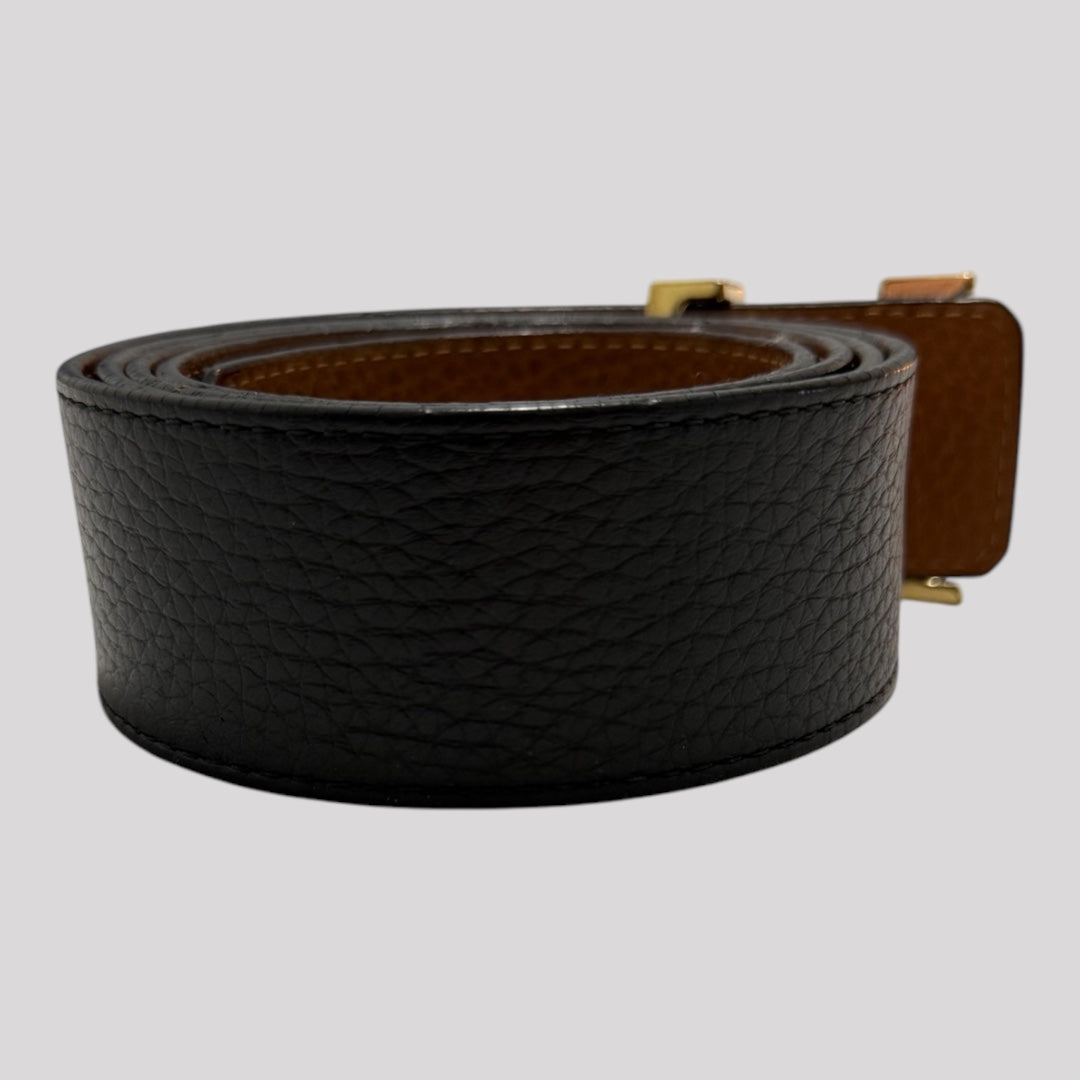Louis Vuitton Black & Tan Reversible Initials 40MM Leather Belt