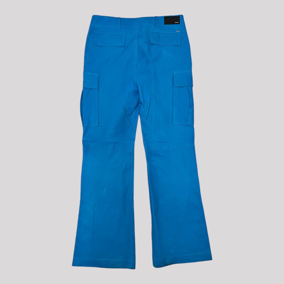 Amiri Leather Cargo Flare Pants