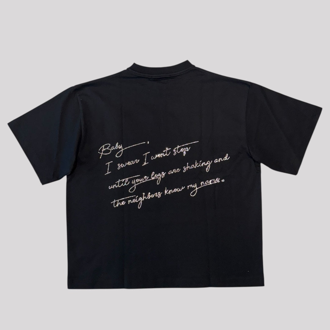 Celesto Love Letter Swarovski Crystals T-Shirt