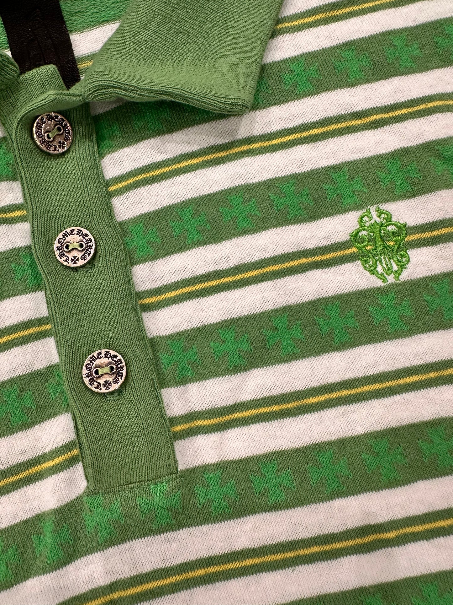 Chrome Hearts Matty Boy Limited Stripe Long Sleeve Polo