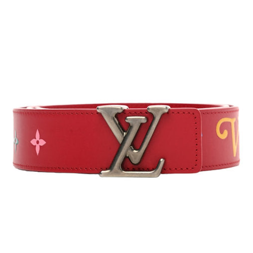 Louis Vuitton Red Leather Monogram LV Initiales Belt