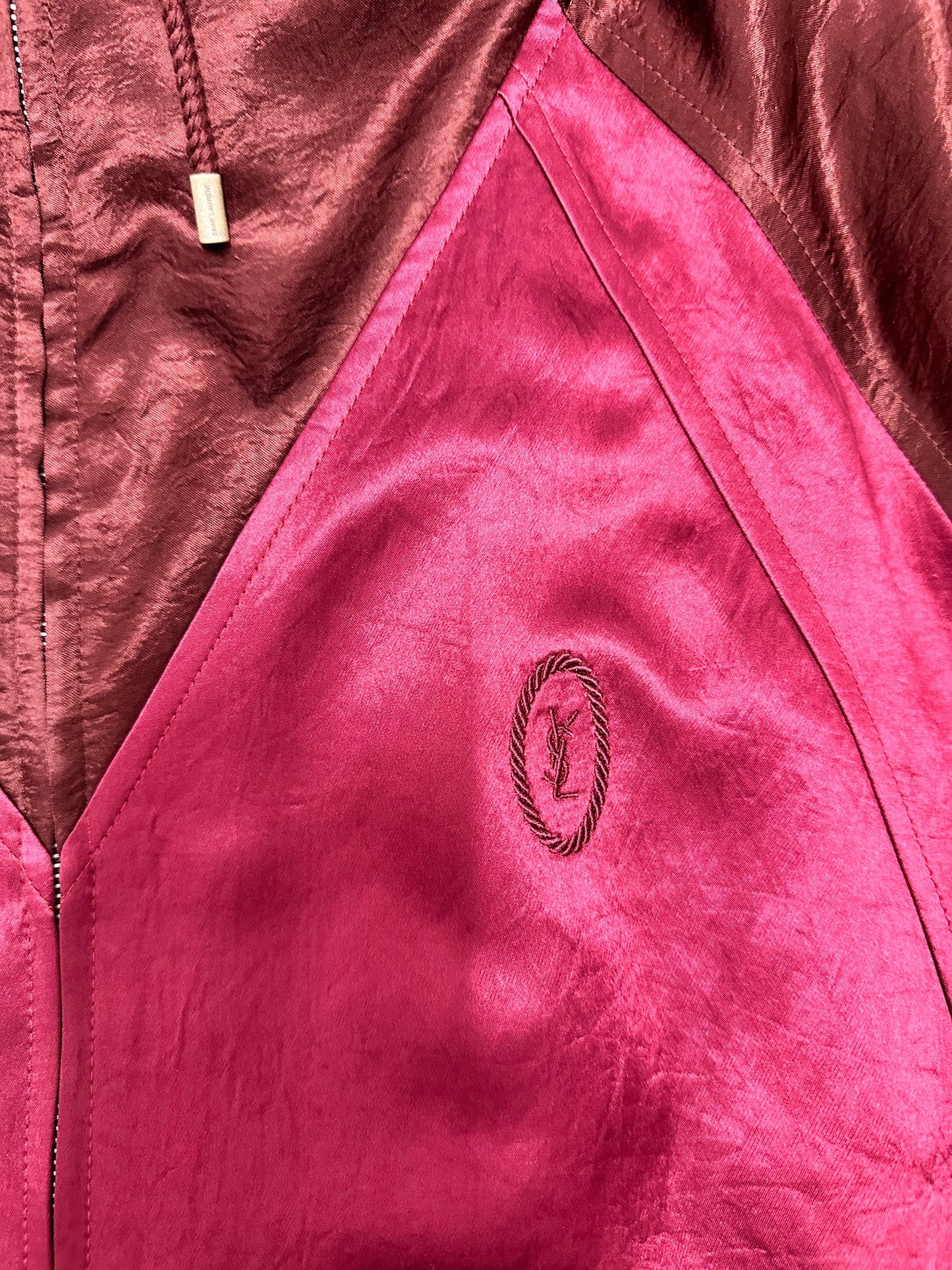 Saint Laurent Teddy Satin Moto Jacket