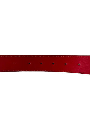 Louis Vuitton Red Leather Monogram LV Initiales Belt