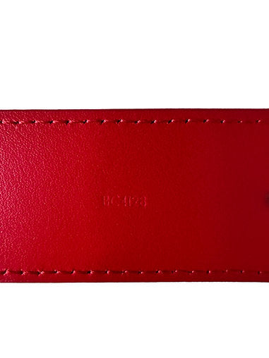 Louis Vuitton Red Leather Monogram LV Initiales Belt
