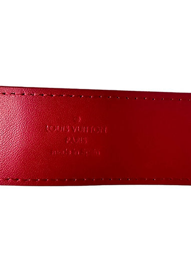 Louis Vuitton Red Leather Monogram LV Initiales Belt