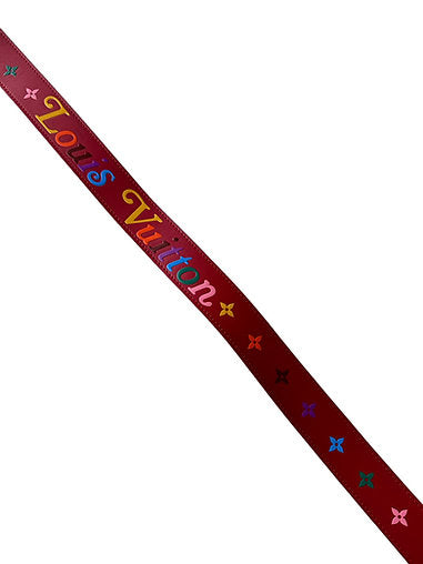 Louis Vuitton Red Leather Monogram LV Initiales Belt