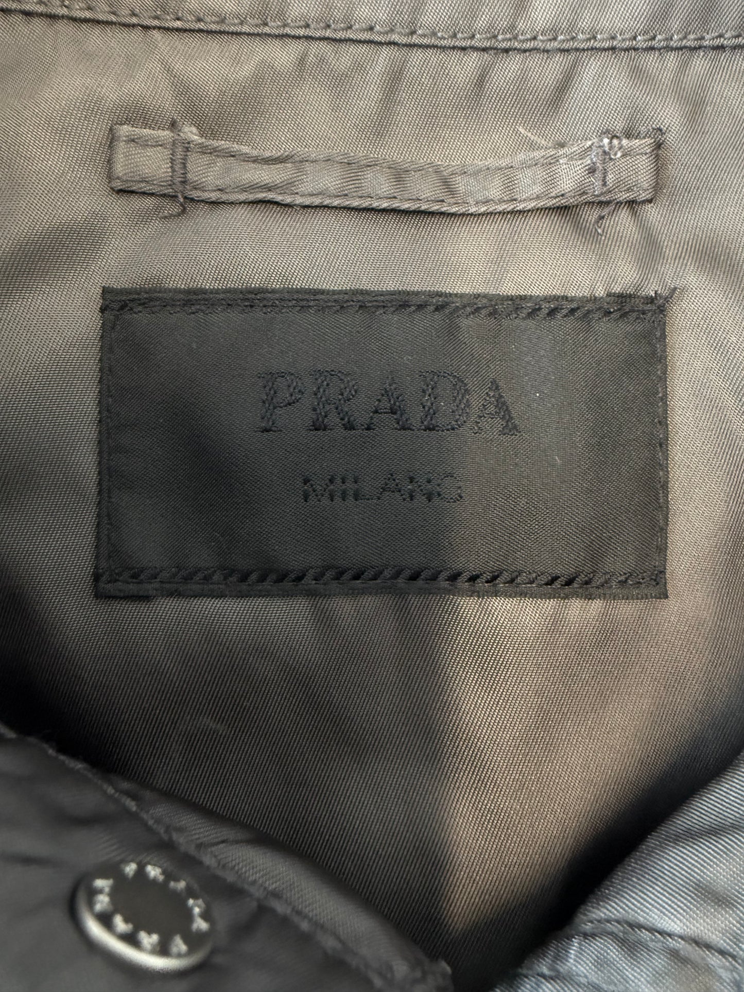 Prada Re-Nylon Triangle Logo Shirt Jacket