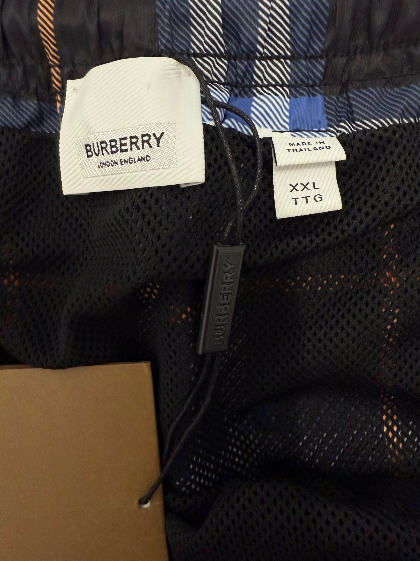 Burberry Checkered Blue Swim Shorts