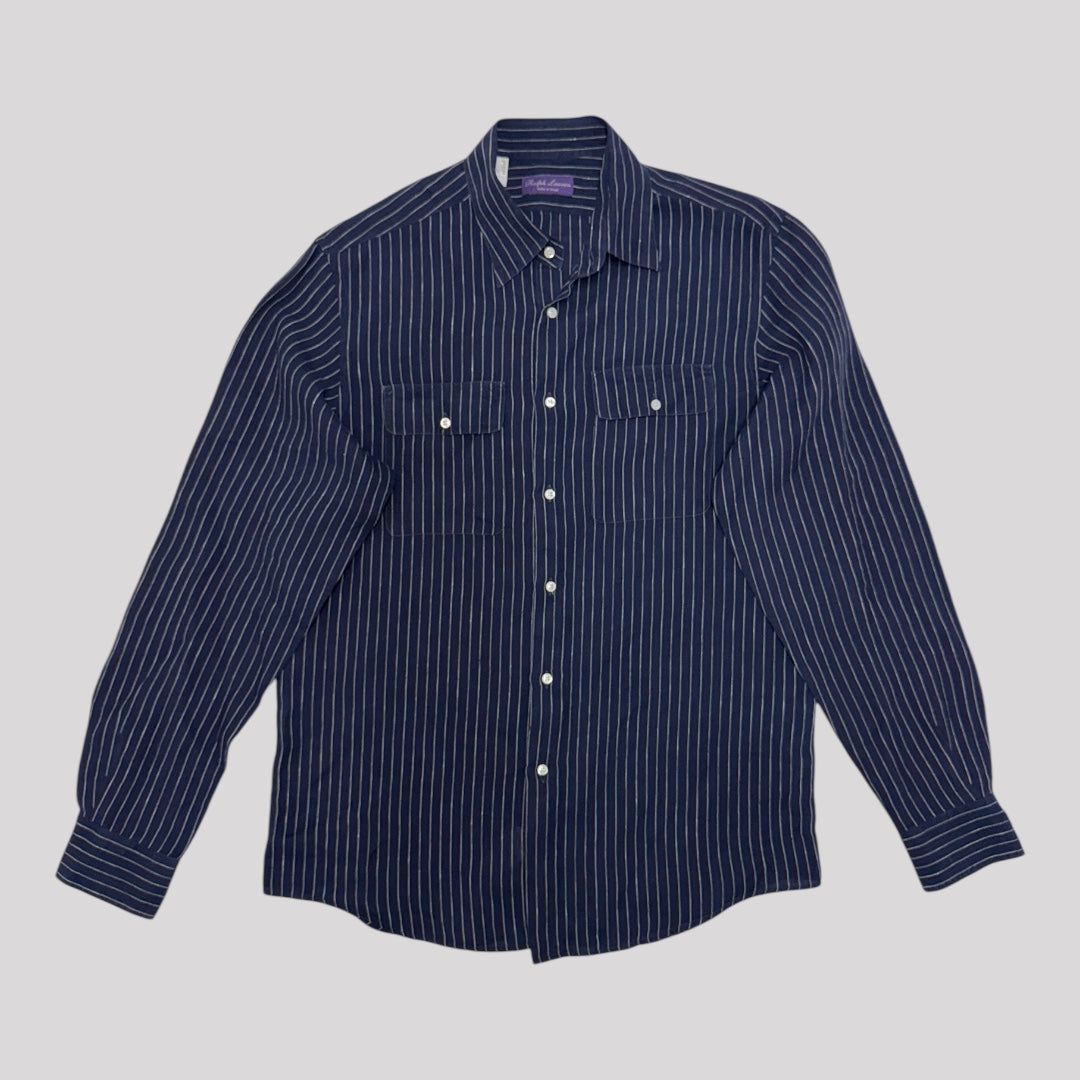 Polo Purple Label Pinstripe Linen Shirt