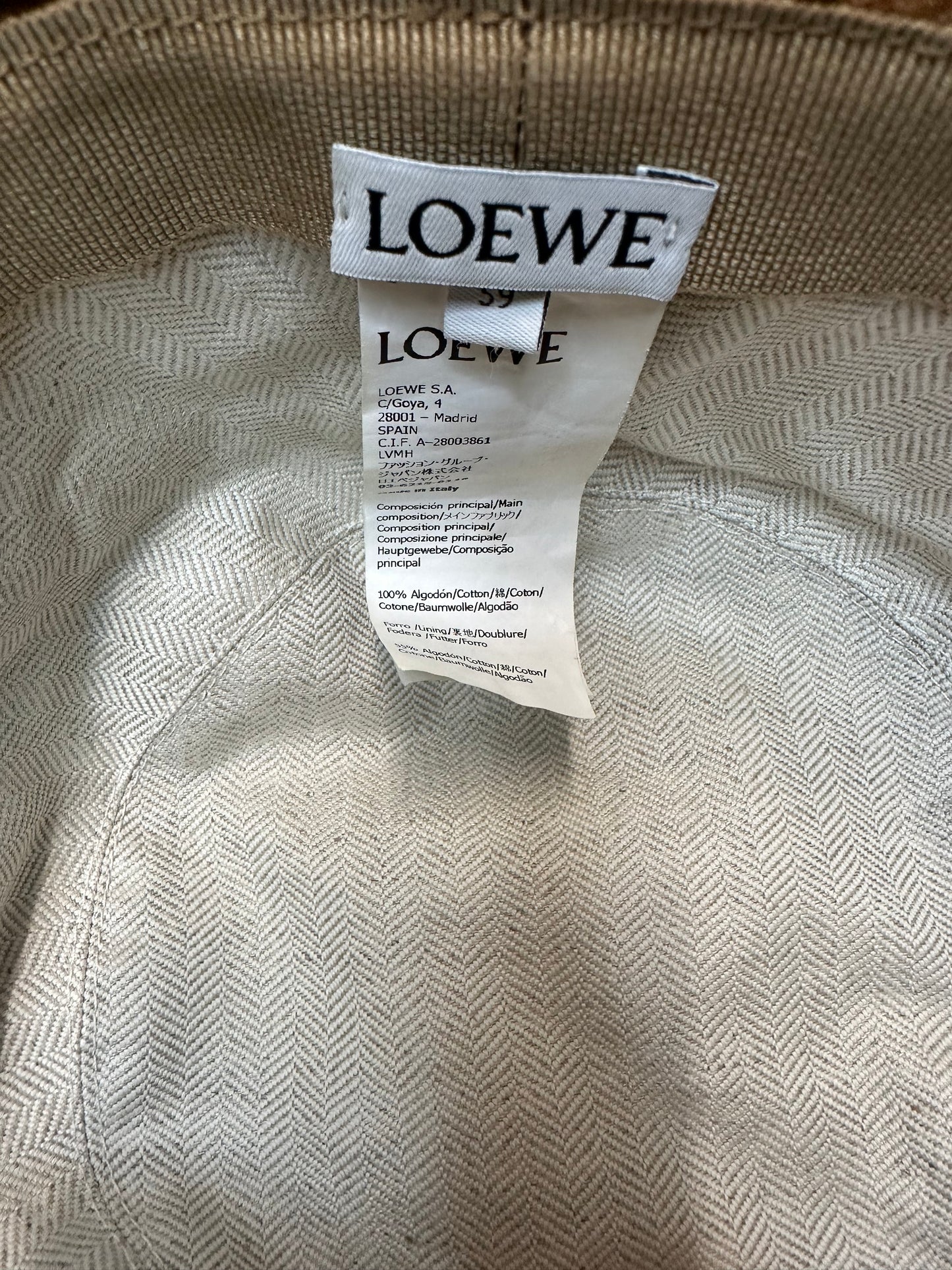 Loewe Leather-Trimmed Embroidered Corduroy Bucket Hat