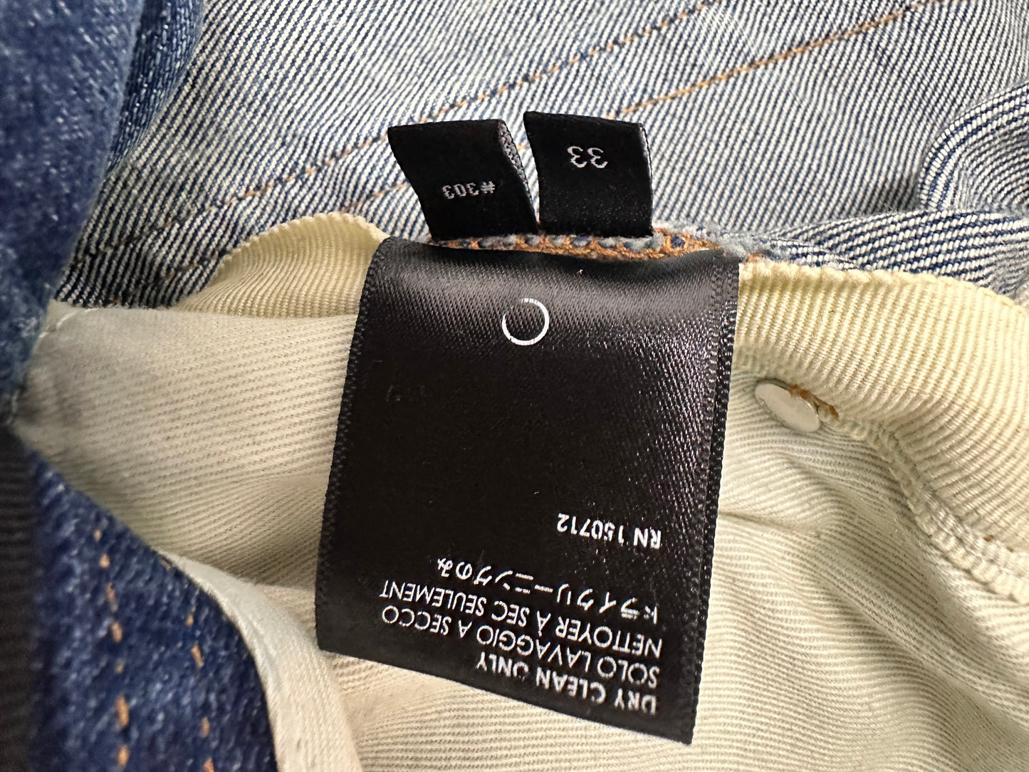 Amiri Dirty Indigo Cashmere Patch MX1 Distressed Denim Jeans