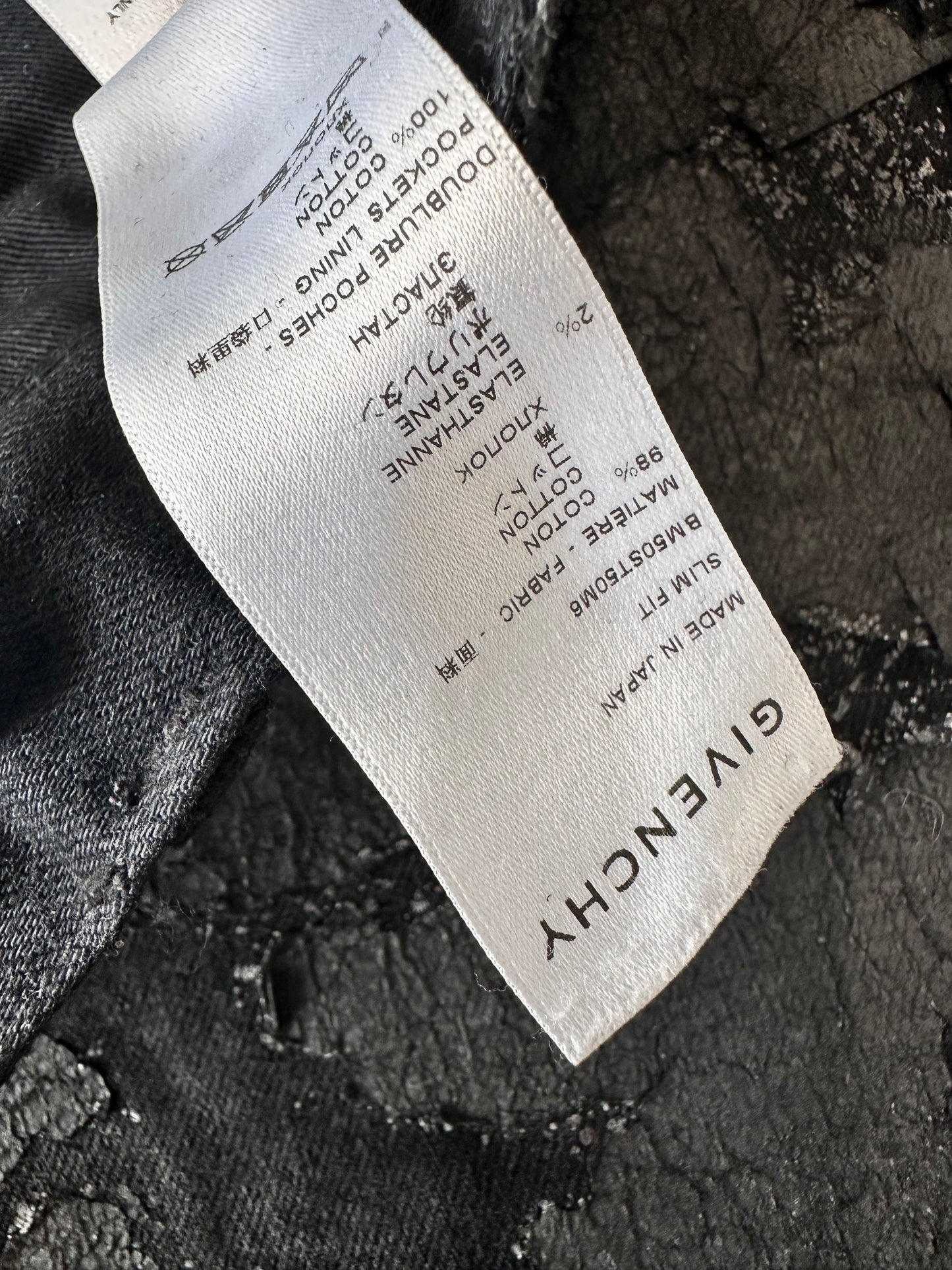 Givenchy Black Cracked Denim Pants