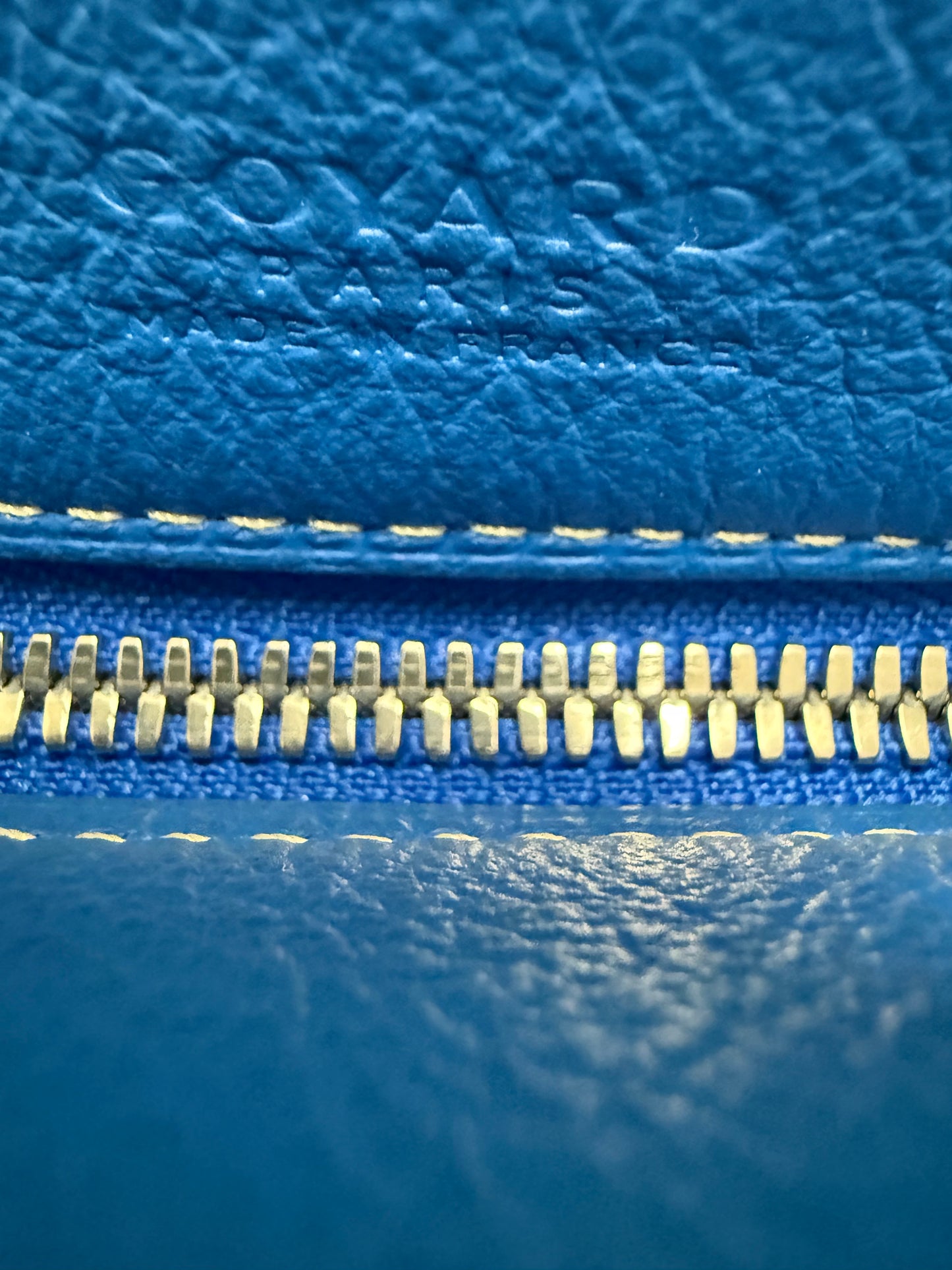 Goyard Blue Goyardine Coated Canvas and Leather Conti Pouch