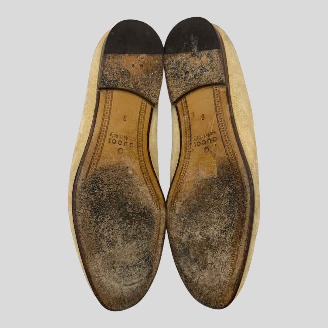 Gucci Brixton Horsebit Suede Loafers