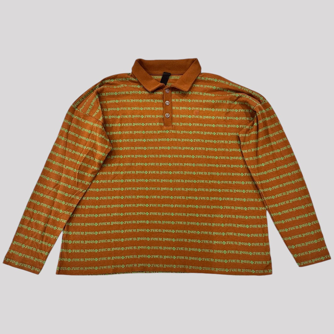 Chrome Hearts Matty Boy Limited Stripe Long Sleeve Polo