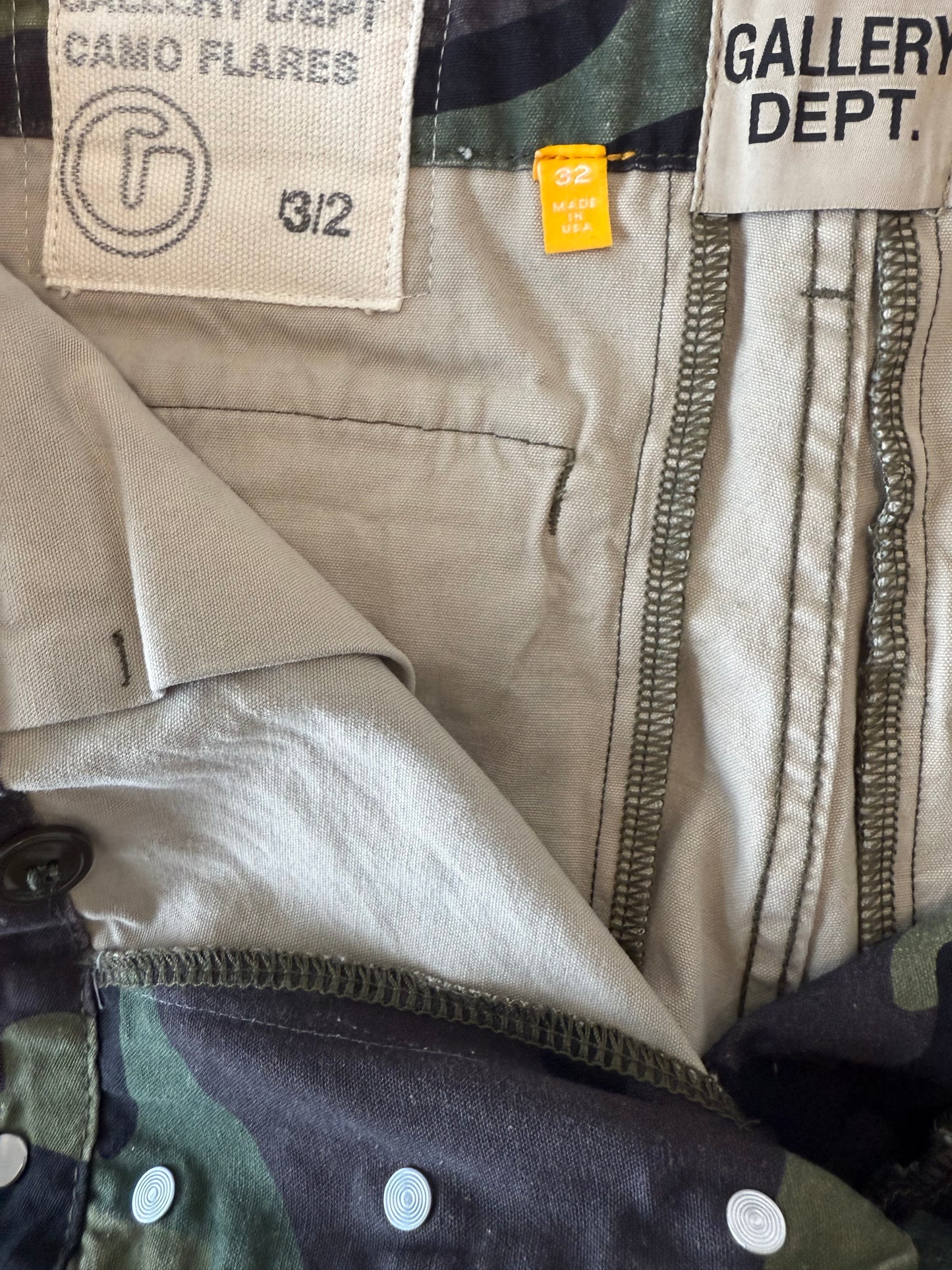 Gallery Dept Camo Flare Cargo Pants