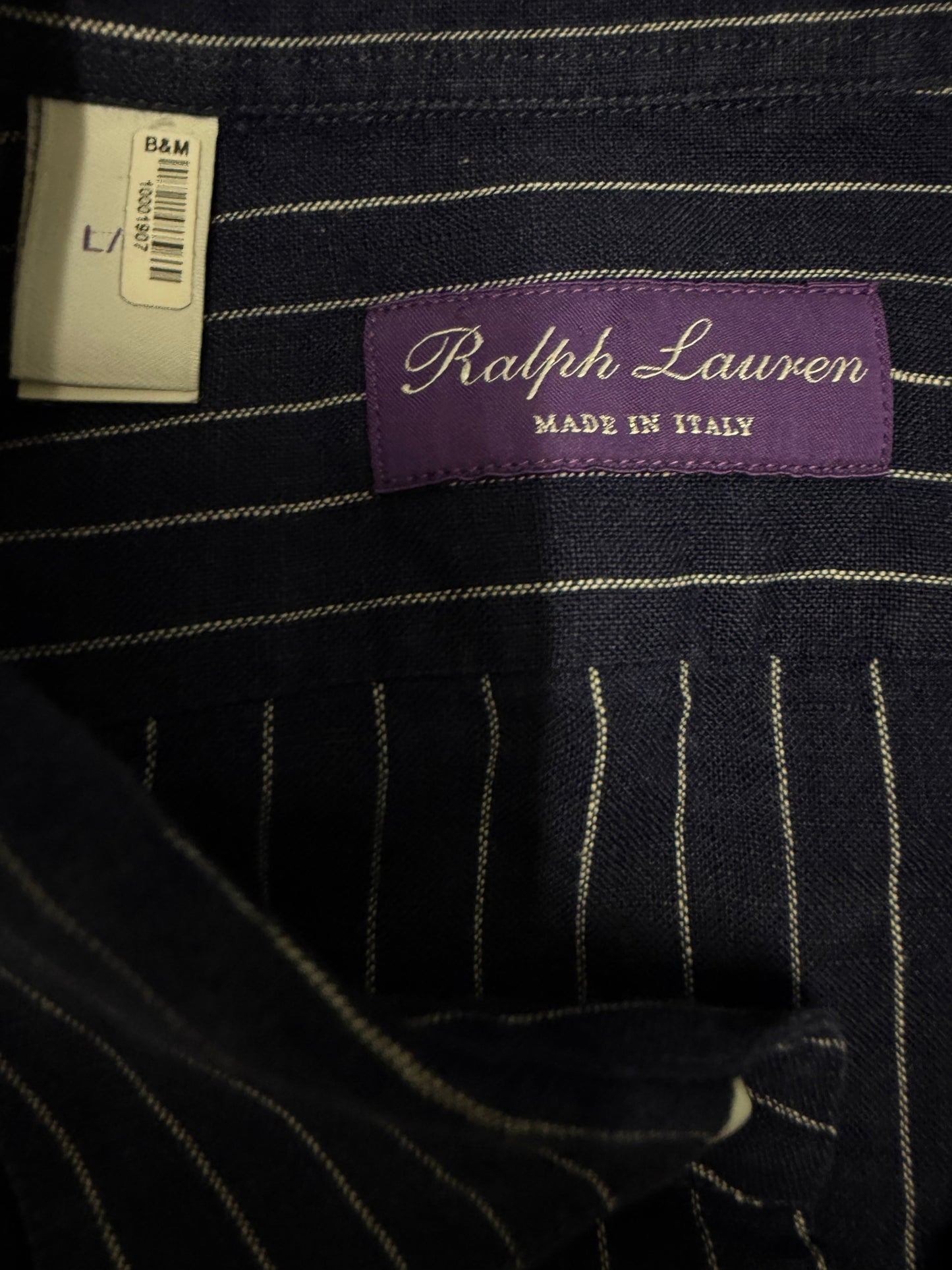 Polo Purple Label Pinstripe Linen Shirt