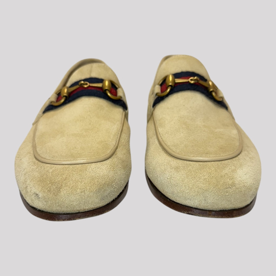 Gucci Brixton Horsebit Suede Loafers