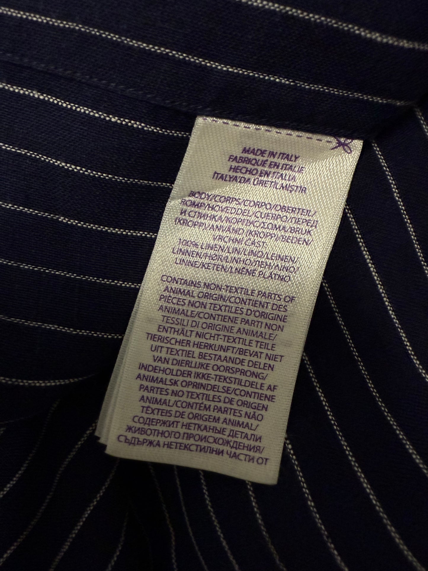 Polo Purple Label Pinstripe Linen Shirt