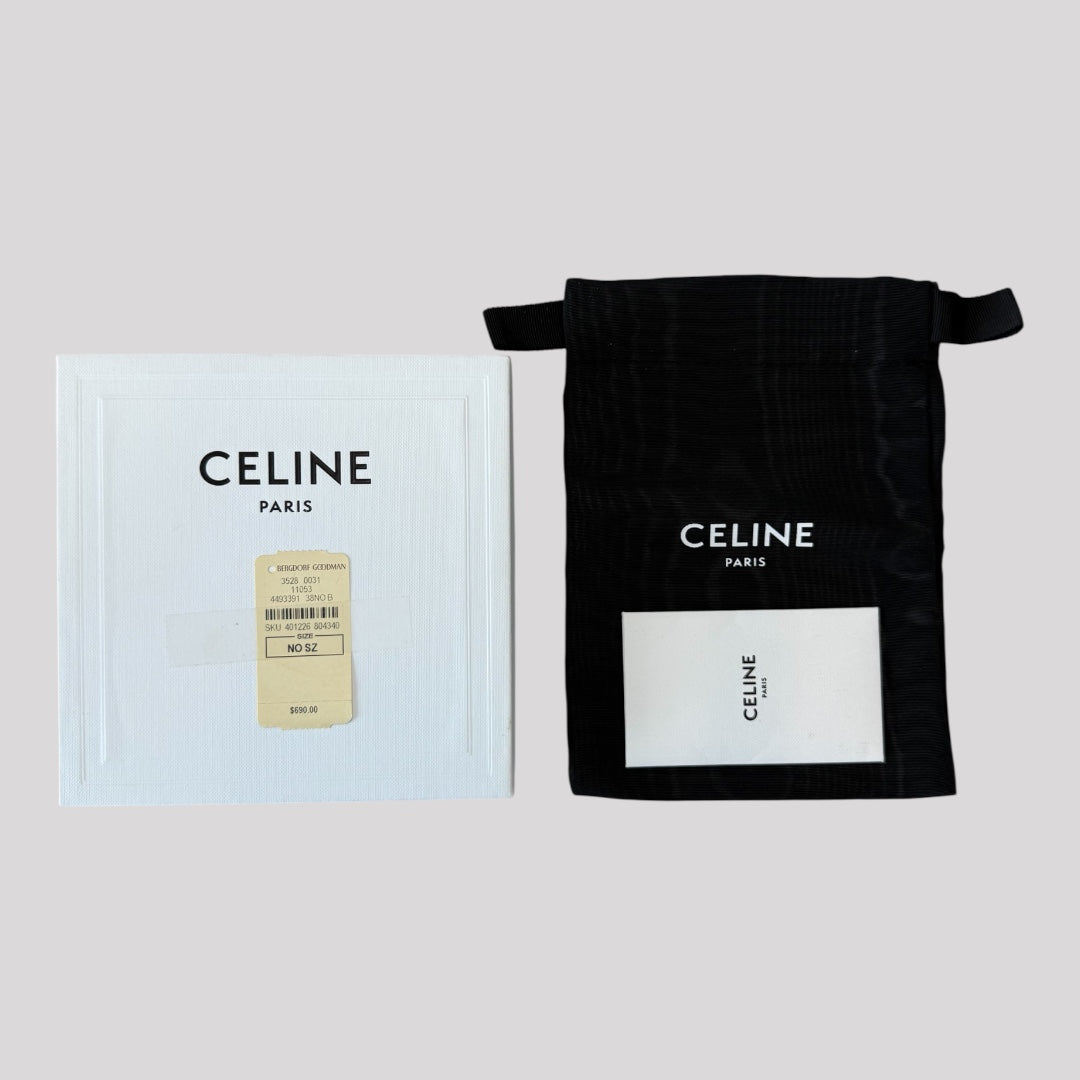 Celine Matelasse Monochrome Quilted Coin Card Pouch