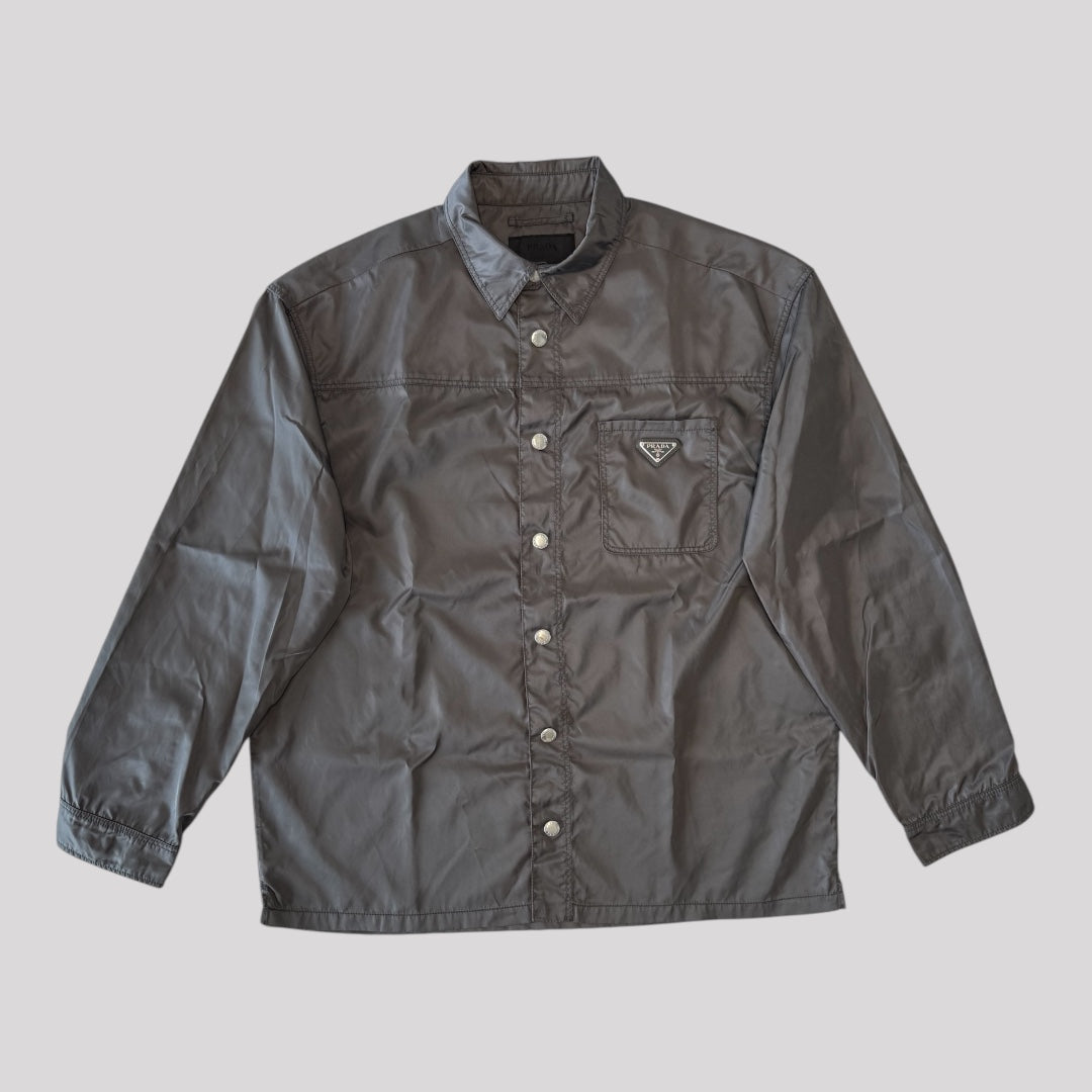 Prada Re-Nylon Triangle Logo Shirt Jacket