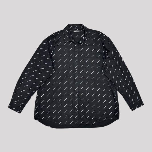 Balenciaga All Over Logo Long Sleeve Shirt