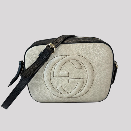 Gucci Dollar Calfskin Bi-Color Small Soho Disco Bag