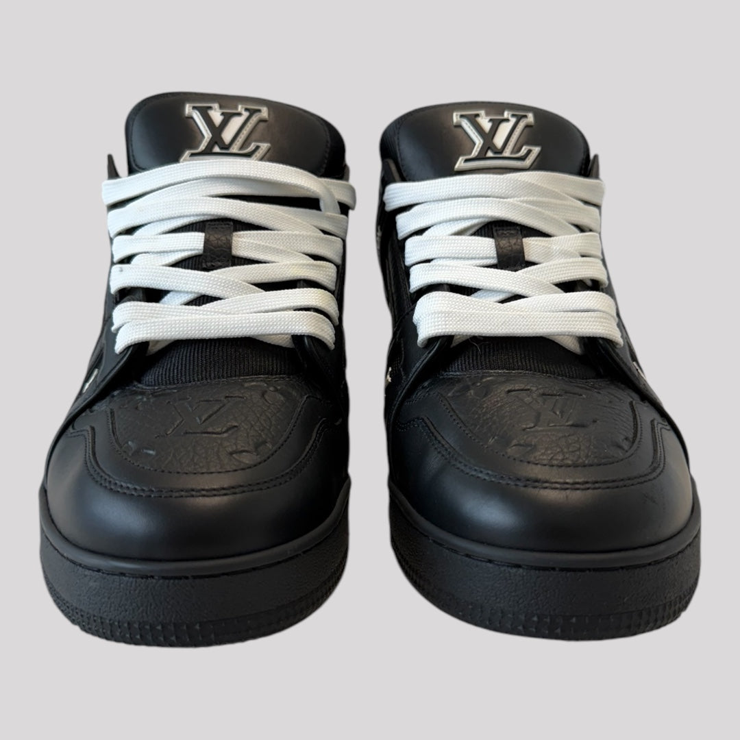 Louis Vuitton Black Embossed Monogram Trainer Sneakers