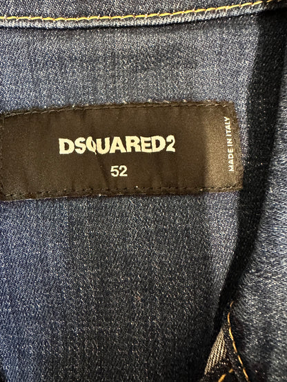 Dsquared2 Distressed Denim Button Front Jacket