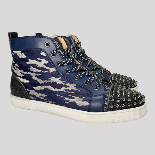 Christian Louboutin Camouflage Print Studded Accents Sneakers
