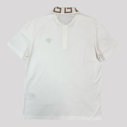 Versace Metallic Greca Collar Piqué Polo