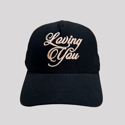 Amiri Loving You Embroidered Canvas Trucker Hat