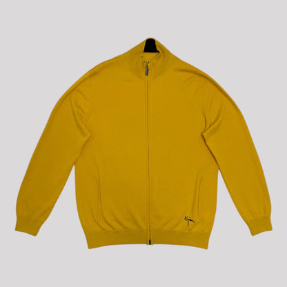 Bijan Silk And Cashmere Logo Cardigan