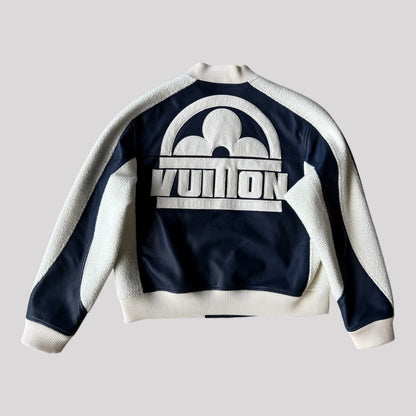 Louis Vuitton Floral Leather Mix Teddy Varsity Jacket